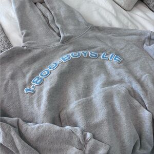 Boys Lie Gray Hoodie with Light Blue Arch Logo